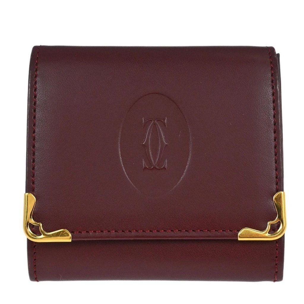 Cartier Must De Cartier Bordeaux Coin Purse Wallet Elgf 125894